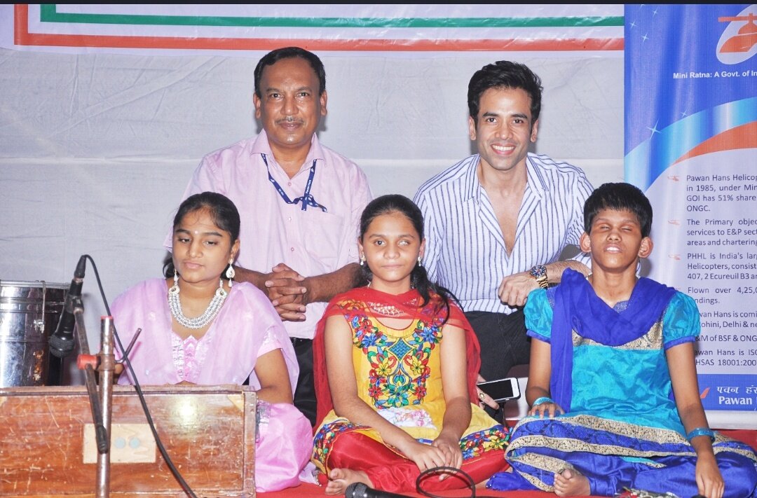 Felicitation at helipad